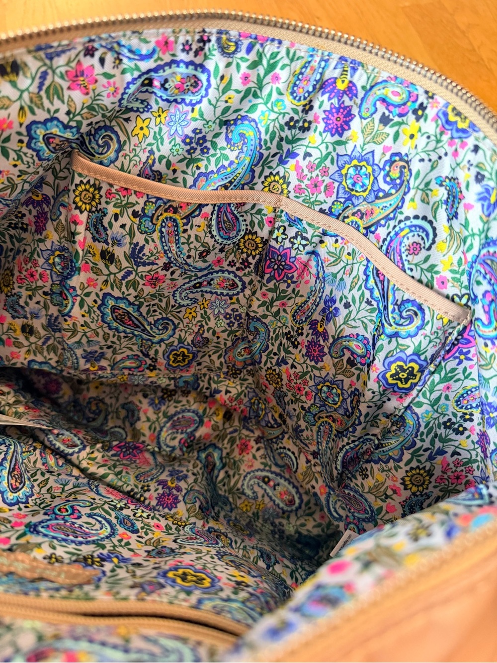 Vera Bradley Midtown Small Tote Khaki Tan Black Floral Lined Crossbody NWT - Picture 10 of 12